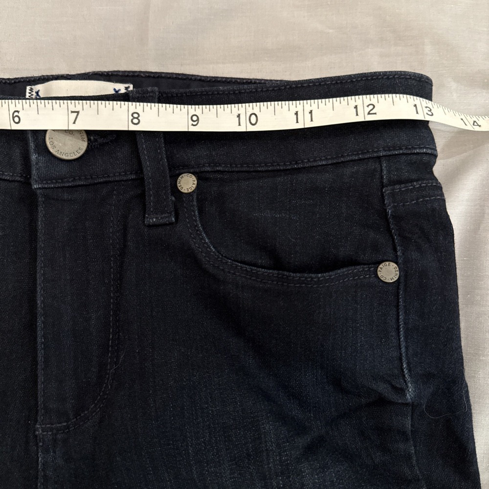 PAIGE Hoxton High Rise Ankle Petite Skinny Jeans Women's Size 26 Dark Indigo - Picture 4 of 9